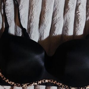 Victoria's Secret Black Bra with Leopard Accents